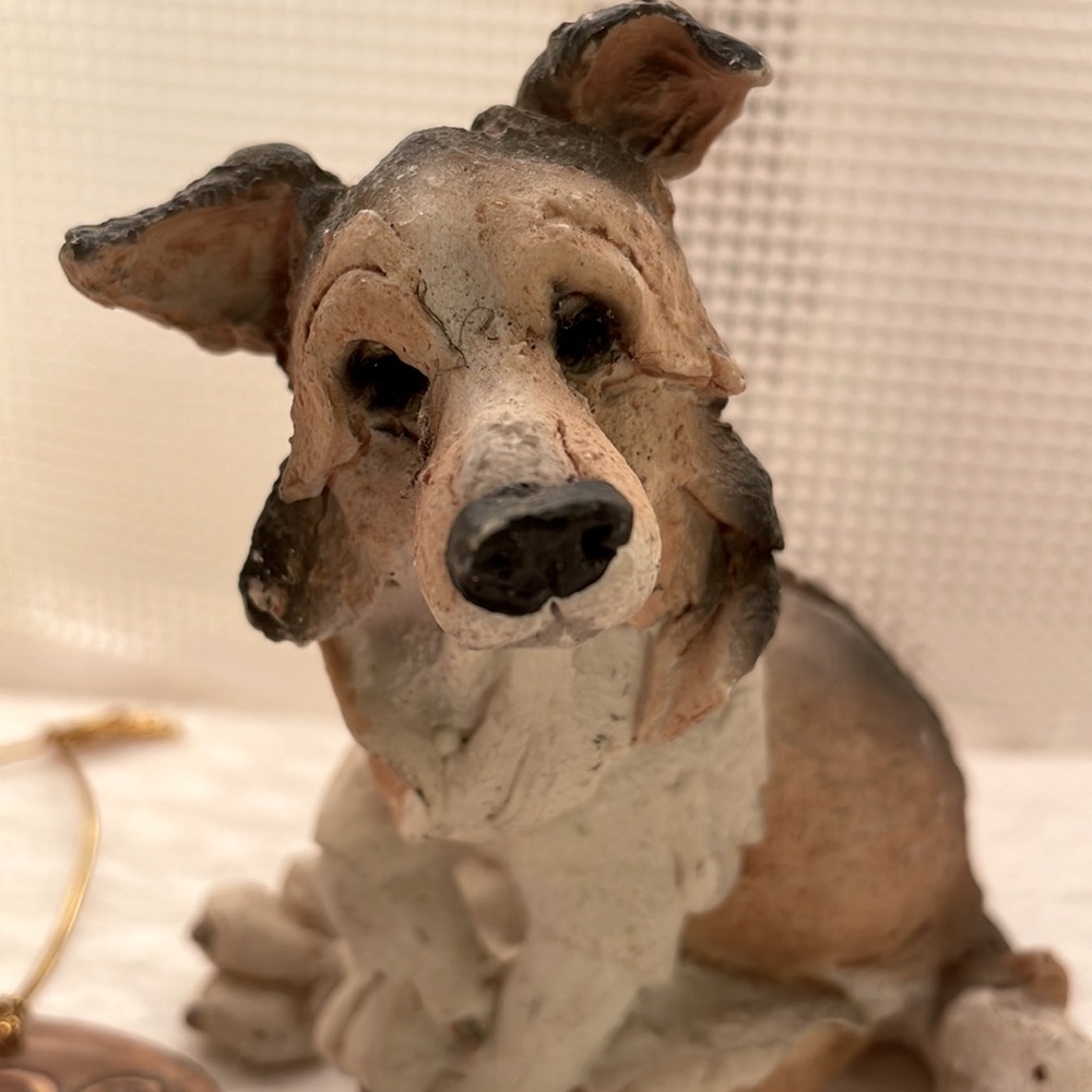 Vintage Dog Figurine/Statue, Possible Austrian Shepherd, 2004, Resin, Herding,